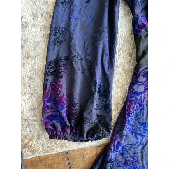 Y2K CKM black Blue Purple Crushed Velvet dress. Size Medium Goth‎ Grunge - Picture 2 of 11